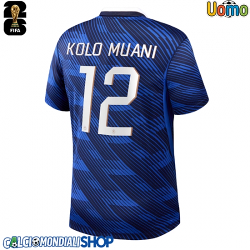 Maglie da calcio Francia Randal Kolo Muani #12 Prima Maglia Mondiali 2026  Manica Corta